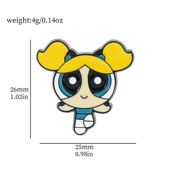 Wholesale Cartoon Characters Little Girl Metal Badge Girls Alloy Oil Dripping Brooch Accessories Pin