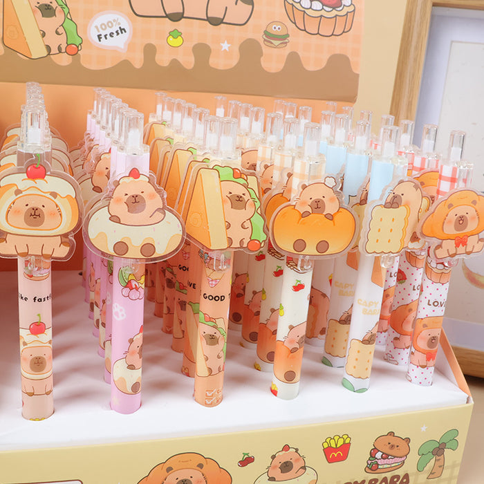 Wholesale 48pcs Capybara Patch Pen Student Writing Pen Black Gel Pen