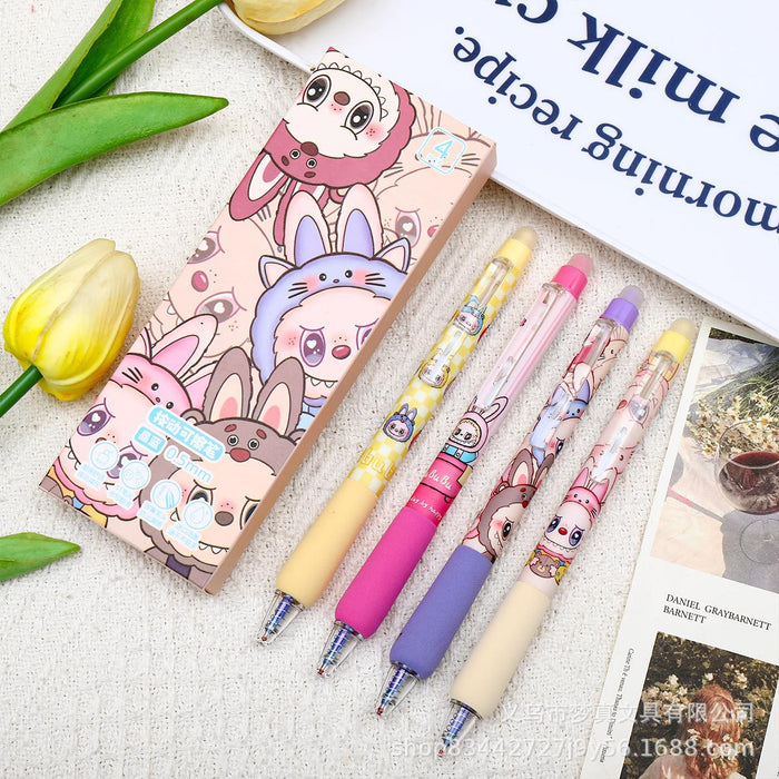 Wholesale 4pcs/ box  Cute soft sponge erasable pen  thermal erasable gel pen crystal blue erasable push pen