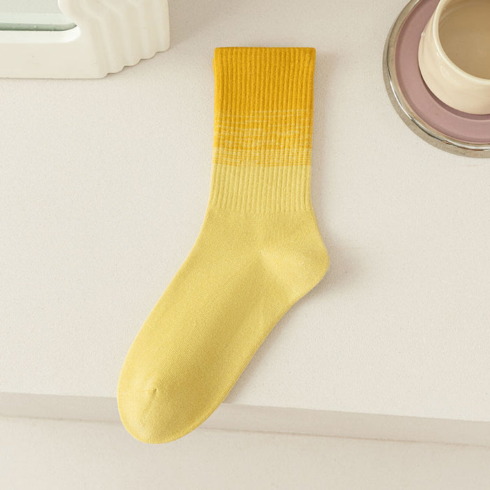 Wholesale Socks gradient color, mid tube lightweight sports socks, running socks, cotton