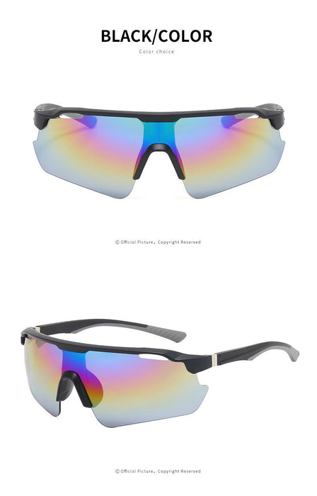 Wholesale Conjoined large frame cycling glasses, futuristic outdoor sports sunglasses, windproof sunglasses