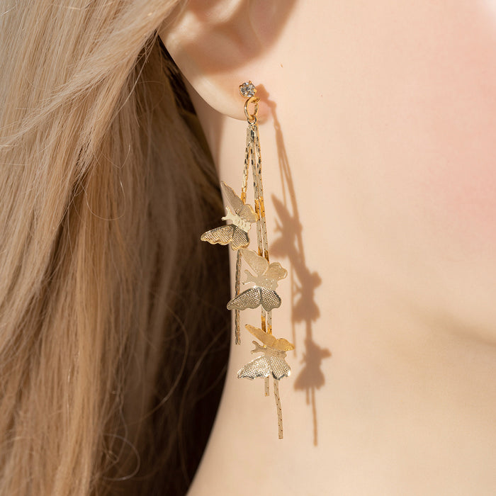 Wholesale Butterfly earrings  long tassel earrings
