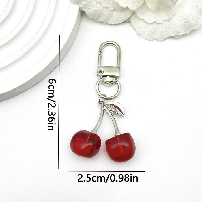 Wholesale Creative cherry-shaped enamel metal keychain