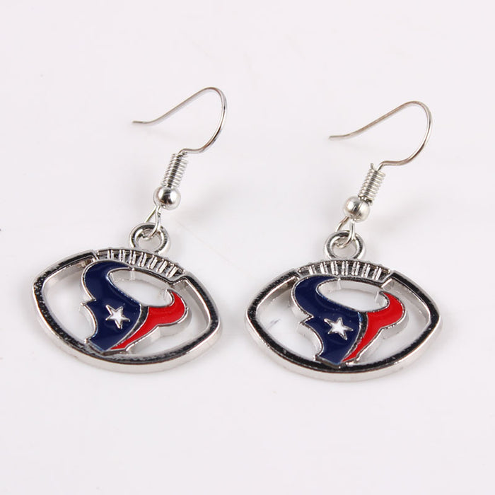 Wholesale team earrings earrings  rugby shape earrings lightning cowboy chief pirate Steelman