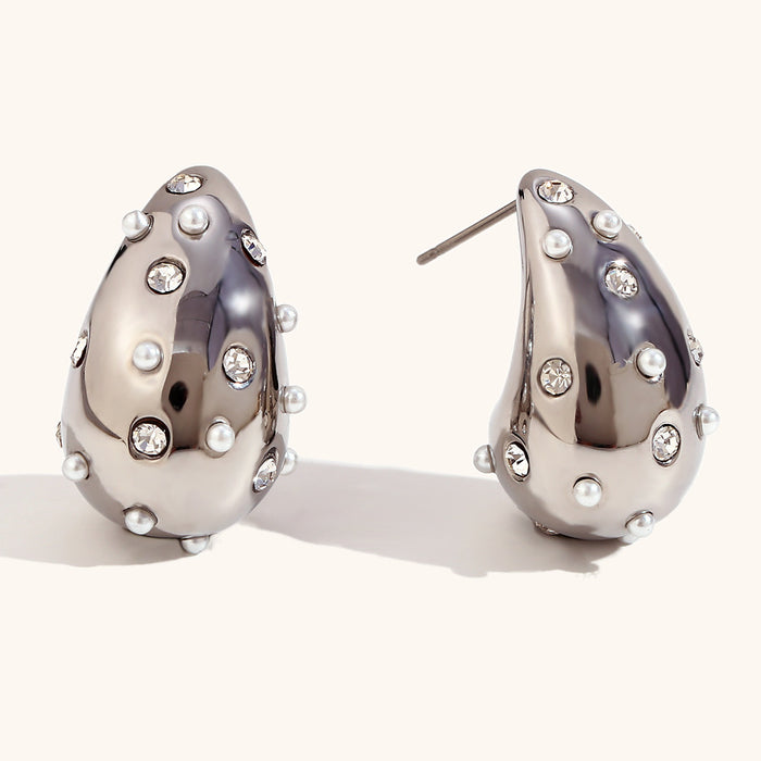Wholesale Water Drop Earrings White Rhinestone Earrings JDC-ES-ZhuoX010