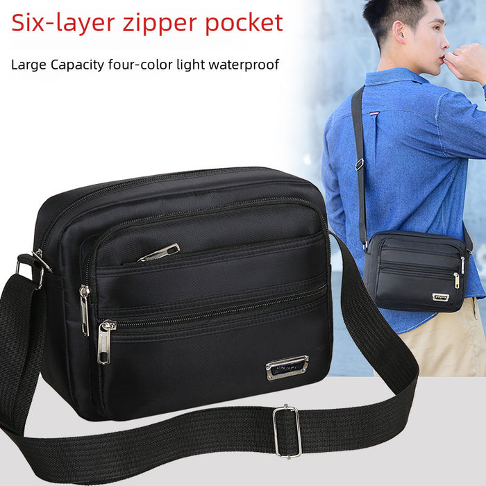 Wholesale New men's bag with large capacity single shoulder crossbody bag, casual multi-layer single backpack, business men's bag