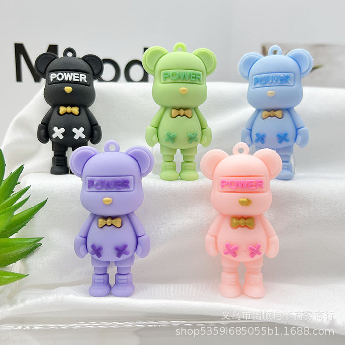 Wholesale Bear Key Chain Doll Pendant Collar Bear Key Chain Pendant Little Bear Key Chain Doll Pendant Cream Glue