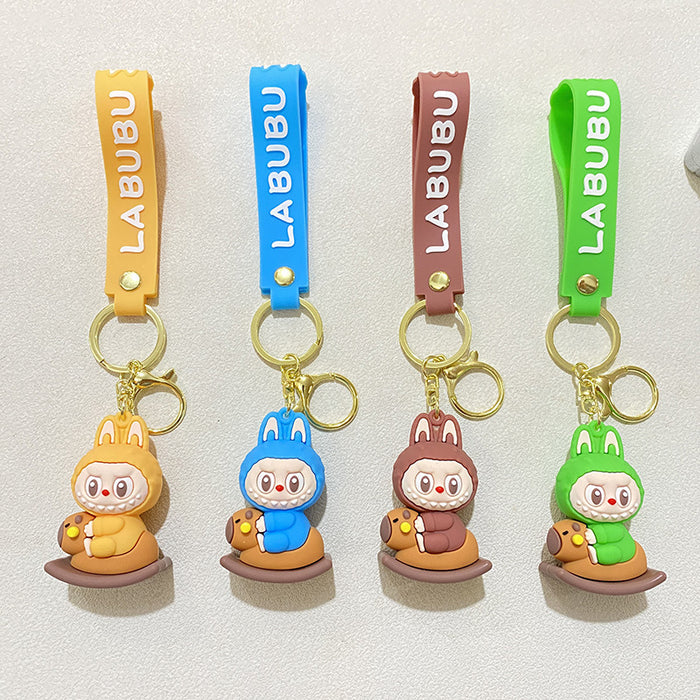 Wholesale Cartoon rocking Trojan horse key chain pendant