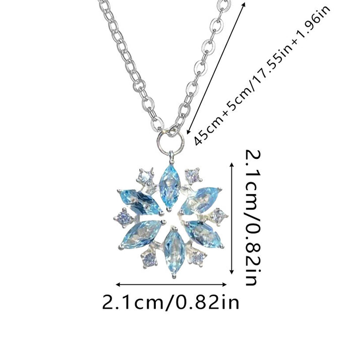 Wholesale Snowflake necklace with niche design, collarbone chain, student's simple and versatile temperament, forest style