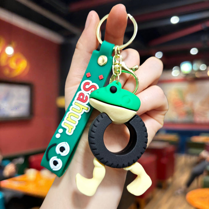 Wholesale Doll Keychain Mythical Beast Quirky Abstract Wooden Stick Man Shark Small Pendant