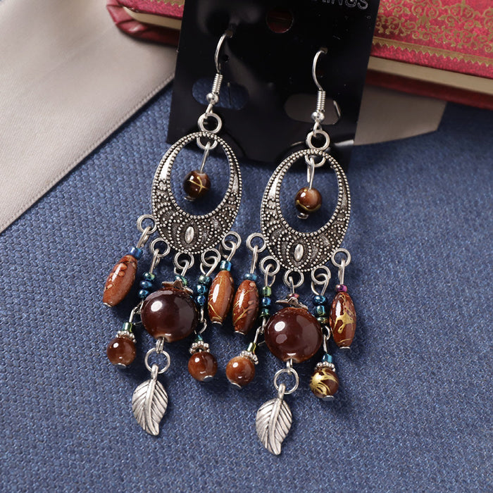 Wholesale Alloy Bohemian Retro Ethnic Style Earrings JDC-ES-Luox008