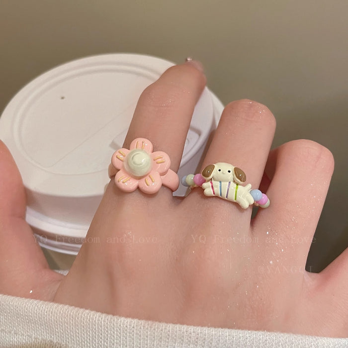 Wholesale Cartoon opening ring, niche creativity, simple personality, fashionable and versatile ring