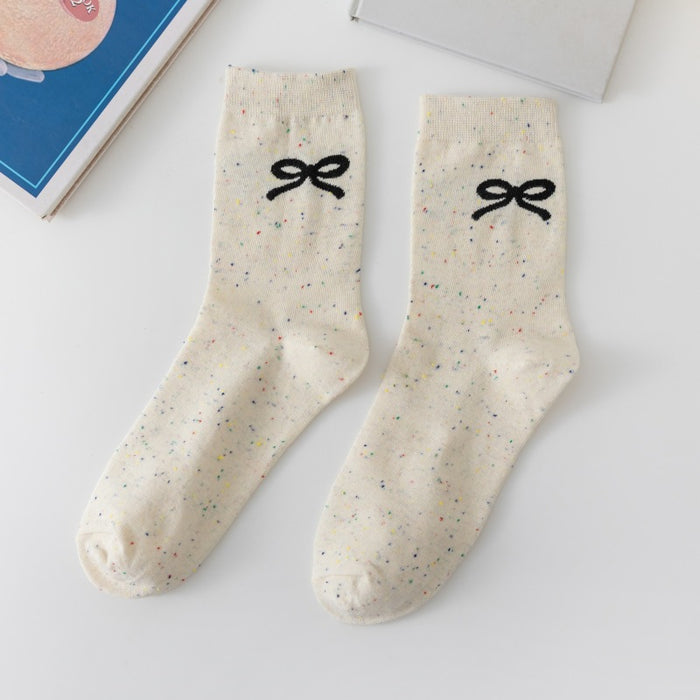 Wholesale Socks for children, pure cotton mid tube socks, dotted yarn, women's long socks, breathable, sweat absorbing, odor proof, women's socks