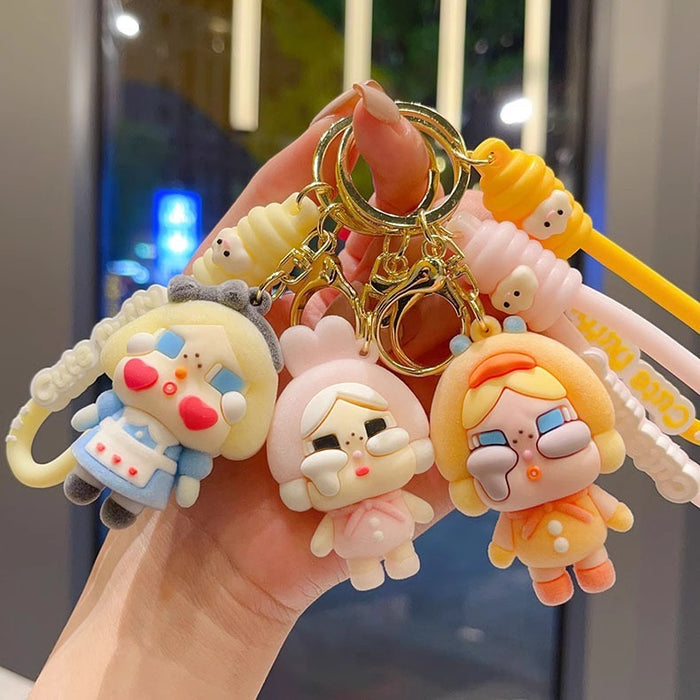 Wholesale Flocking Crying Baby Keychain Crying Girl Doll