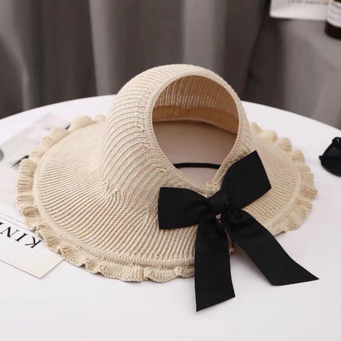 Wholesale Sun hat, foldable, sun hat, sun protection bow, versatile, empty top