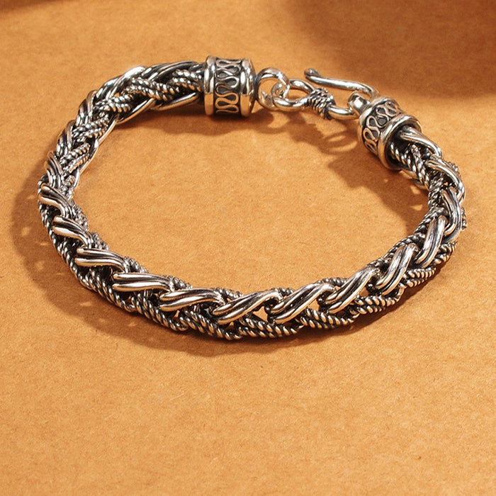 Wholesale Vintage vintage handmade woven striped chain bracelet