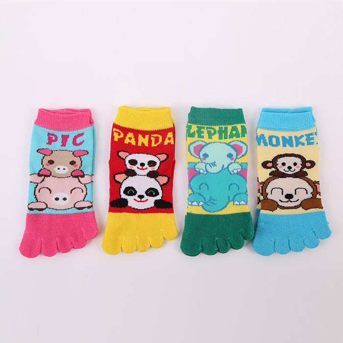 Wholesale Children' s Socks Cartoon Elephant Short Socks Cotton Sports Sweat-Absorbent Breathable Multi-Color Split-Toe Socks