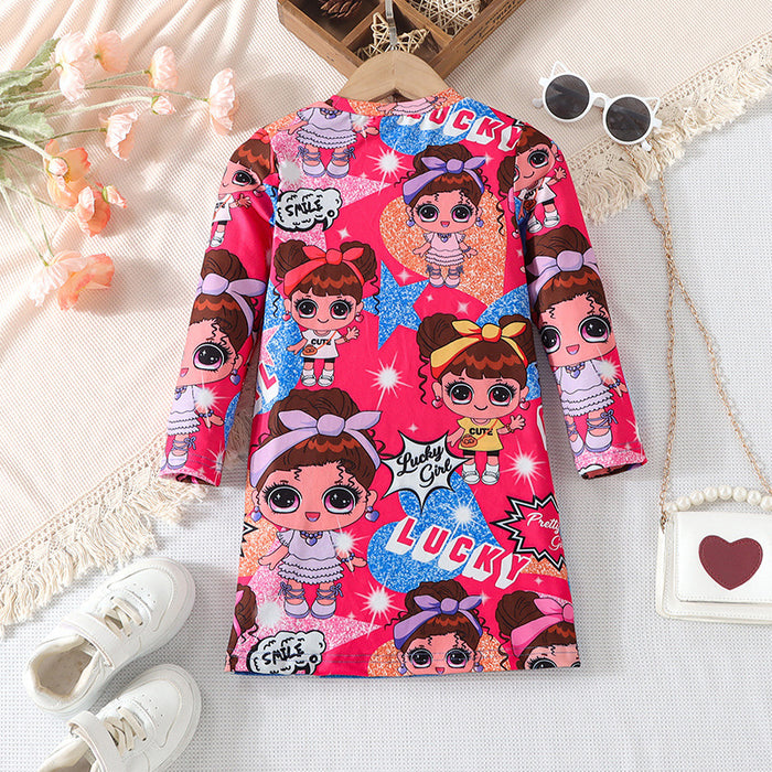 Wholesale of High-quality Long Sleeved Dresses for Children in Autumn and Winter JDC-CTS-RF003