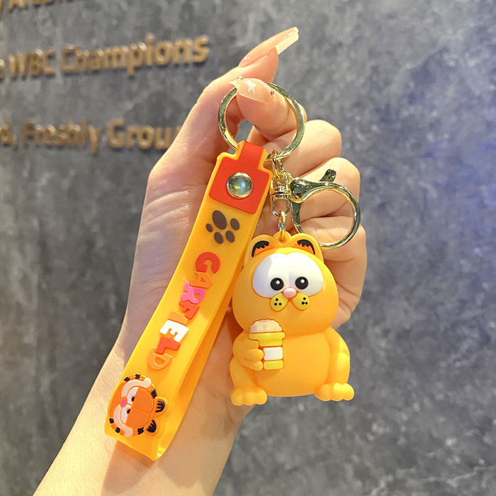 Wholesale Cartoon Silicone Cat Keychain Bag Pendant Ornament