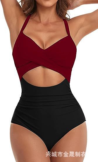 Wholesale Jumpsuit sexy women's swimsuit backless tight cross tie bikini