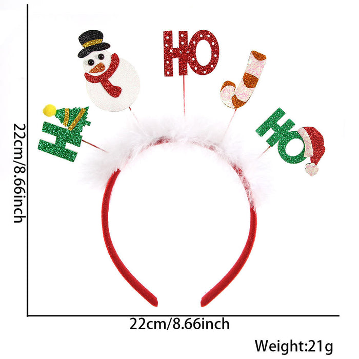 Wholesale Christmas Cartoon F Hair Hoop Plastic Reindeer Snowflake Headband Holiday Party Hair Accessory