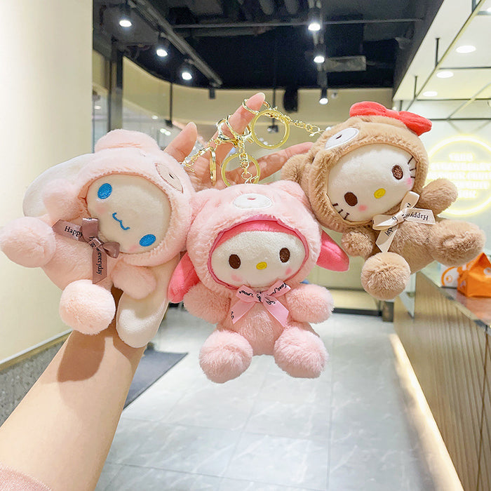 Wholesale Cute cross-dressing bear plush pendant doll doll cartoon keychain plush toy