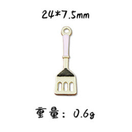 Wholesale 10pcs  jewelry accessories alloy color oil pan fried egg spatula earrings pendant key pendant