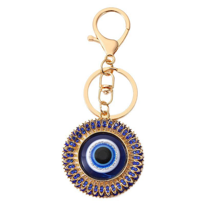 Wholesale Chic Evil Eye Rhinestone Keychain Pendant Zinc Alloy Bag Charm MOQ≥2