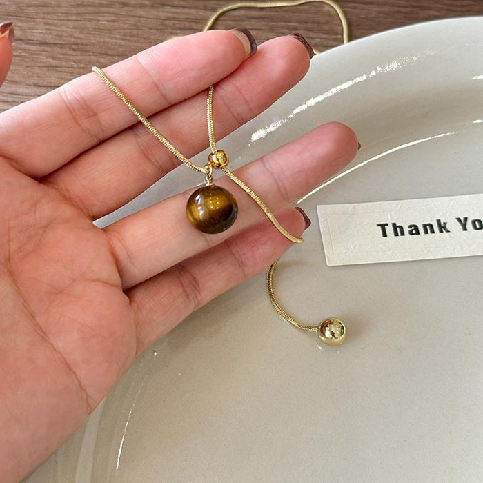 Wholesale  clavicle chain long sweater chain  retro personality necklace Gemstone Necklace