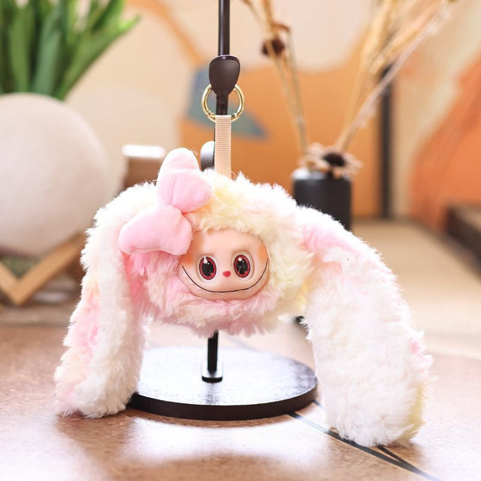 Wholesale Cute Enamel Rabbit Pendant Plush Toy Doll Silicone Rabbit Bag Pendant Keychain Rag Doll