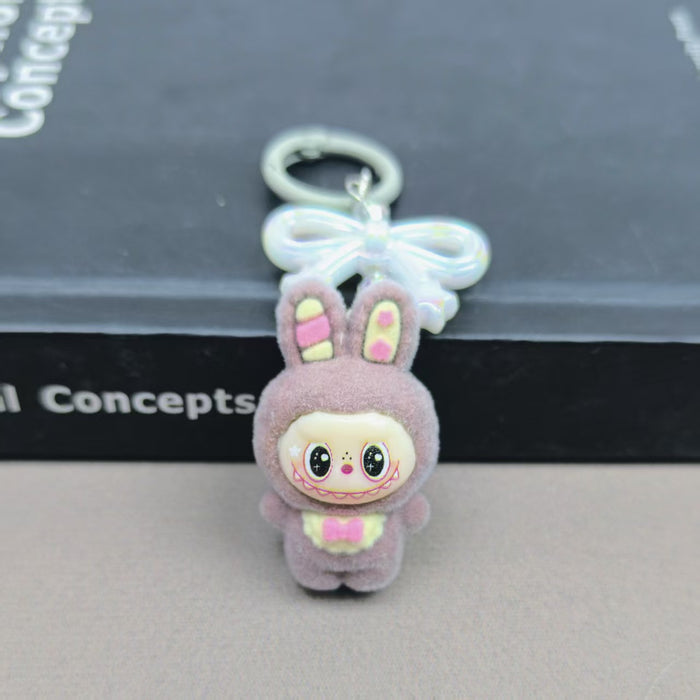 Wholesale Cute Cartoon Flocked bow keychain