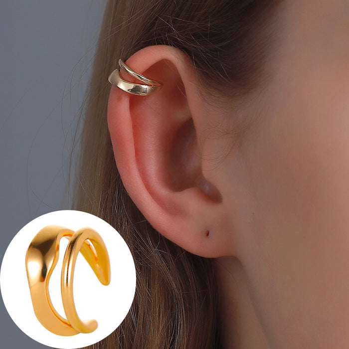 Wholesale Simple Diamond-encrusted Geometric Copper Ear Clip JDC-ES-QingWen004