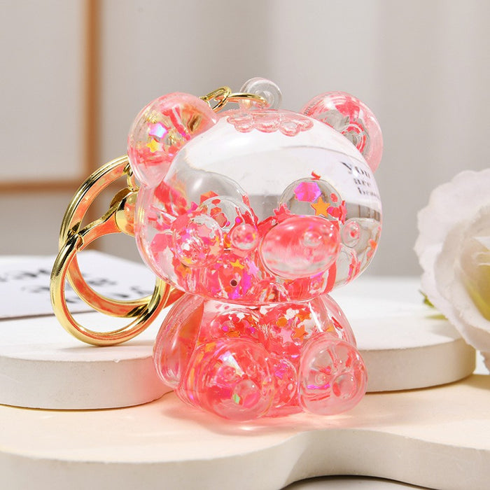 Wholesale Acrylic oil-filled pendant,  glow-in-the-dark iceberg cup keychain