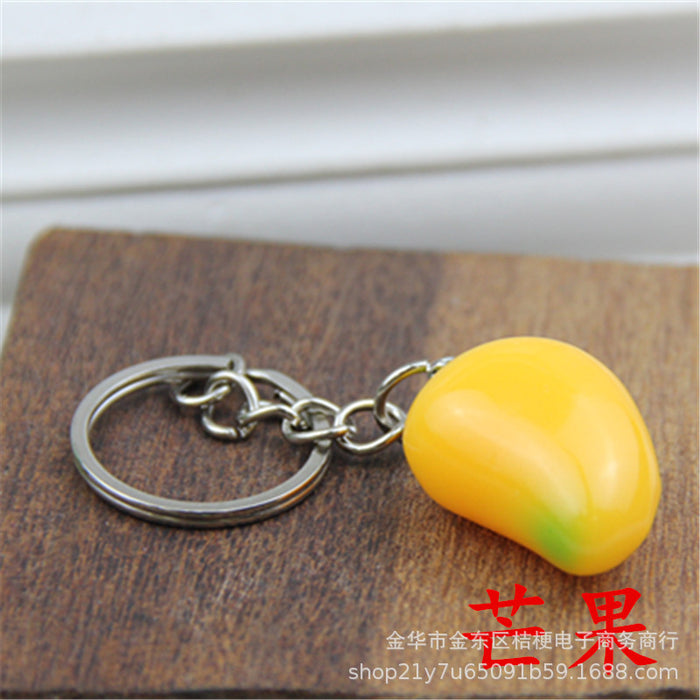 Wholesale Creative Resin Fruit Keychain Simulated Strawberry Grape Pomegranate Watermelon MOQ≥10