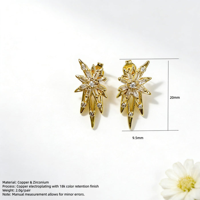 Wholesale Zircon Snowflake Earrings