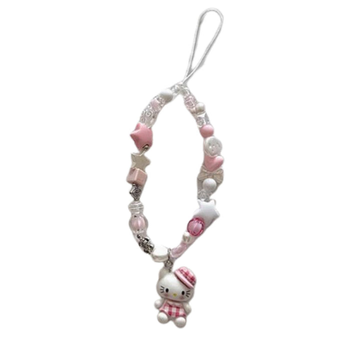 Wholesale Cute 3D Beaded Kitten Phone Charm Keychains