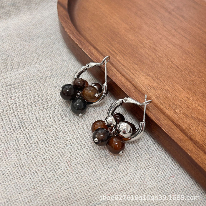 Wholesale Natural stone earrings for women, niche high-end earrings, light luxury earrings, ear rings, ear buckles, accessories