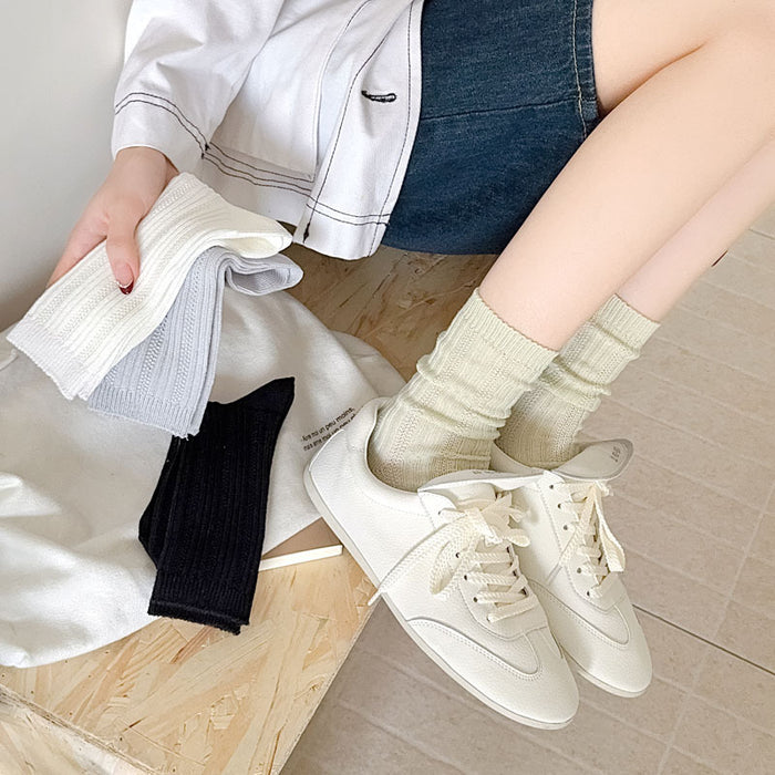 Wholesale New Socks Thin Mesh Breathable Middle Tube Stacked Sock Cotton