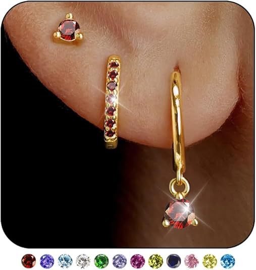 Wholesale Brass genuine gold electroplated earrings niche set earrings three piece set earrings buckle earrings