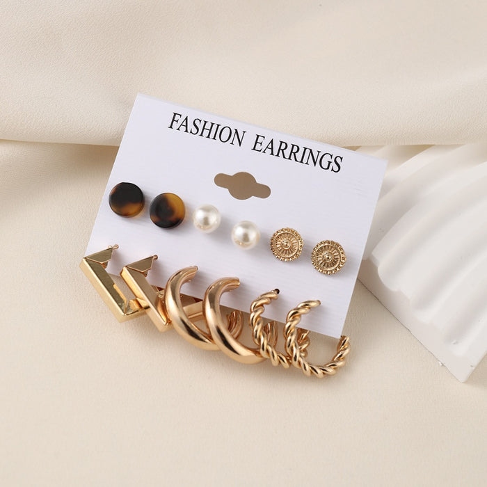 Wholesale Pearl Earrings and Studs 6-piece Set JDC-ES-ChaoK002