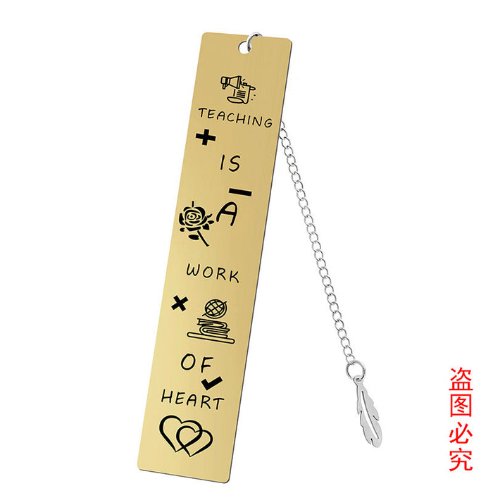 Wholesale Stainless Steel Teacher's Day Bookmark JDC-BM-GangG001