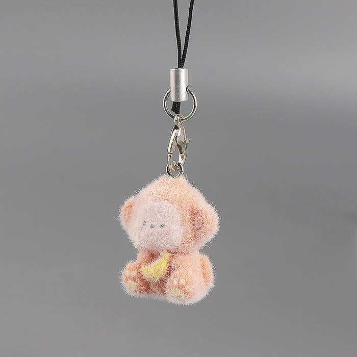 Wholesale Creative Cute Pet Pendant Flocked Small Animal 3D Bag Accessory Keychains