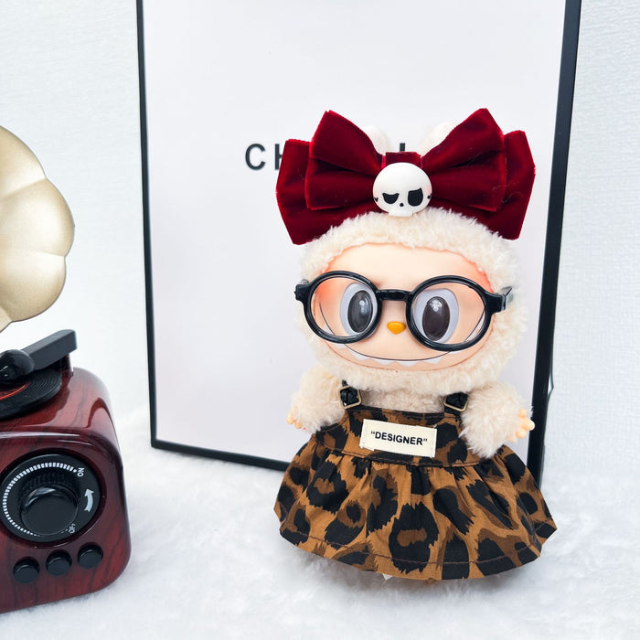 Wholesale Cute leopard print dress with small skull and bow headband