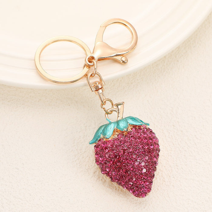 Wholesale Cherry Keychain Red Fruit Shape Key Ring Graduation Gift Decorative Accessory
