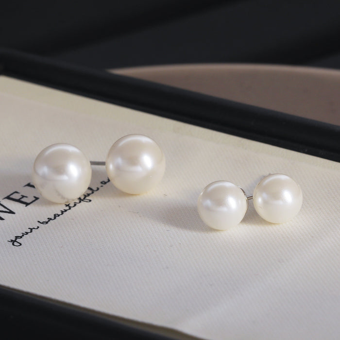 Wholesale Silver Needle Pearl Silver Ear Nail Strong Light Retro Earrings