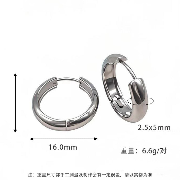 Wholesale Plain ring earrings with a light luxury and high-end feel, non fading titanium steel earrings and jewelry