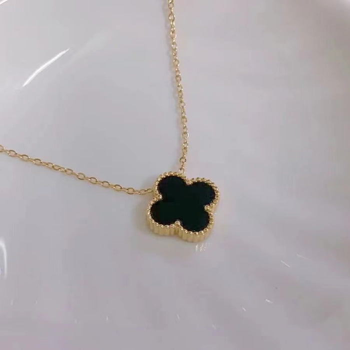 Wholesale titanium steel Gold Clover necklace female chain jewelry Net Red Live supply