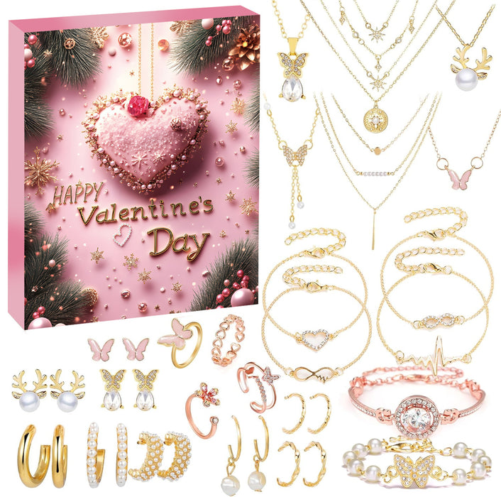Wholesale Christmas DIY Bracelet Blind Box Gold 31 Grid Advent Calendar Jewelry Accessory Gift