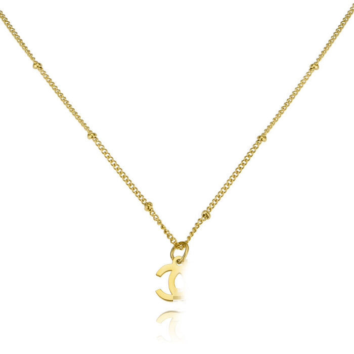 Wholesale Titanium steel gold-plated luxury collarbone chain necklace