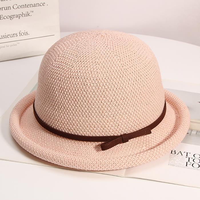 Wholesale Hat Women's Spring and Autumn Summer Bow Curl Top Hat Sunscreen All-match Pot Hat